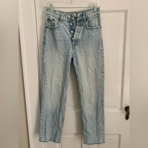 zara light wash straight leg jean
